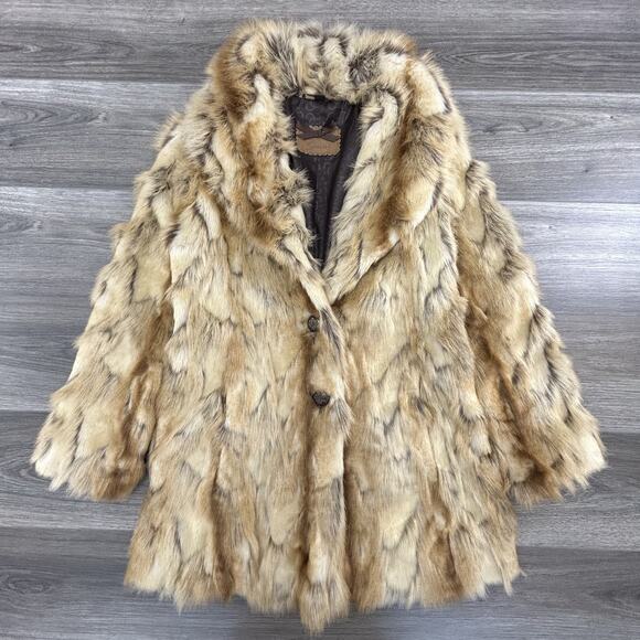 Vintage Guess Fur Coat Womens Small Faux Animal Mob Wife Aspen Designer 90s - Picture 1 of 8